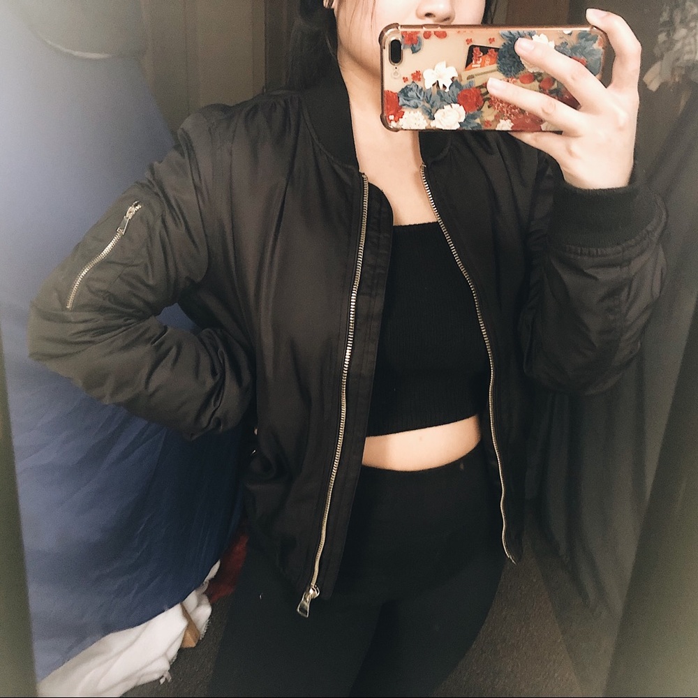 Topshop Black MA1 Bomber Jacket